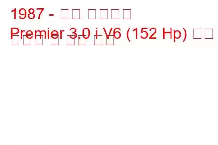 1987 - 이글 프리미어
Premier 3.0 i V6 (152 Hp) 연료 소비량 및 기술 사양