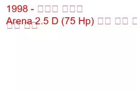 1998 - 복스홀 아레나
Arena 2.5 D (75 Hp) 연료 소비 및 기술 사양