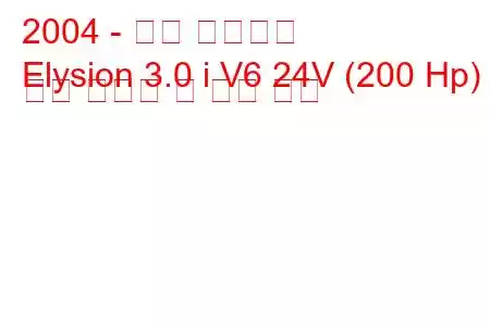 2004 - 혼다 엘리시온
Elysion 3.0 i V6 24V (200 Hp) 연료 소비량 및 기술 사양