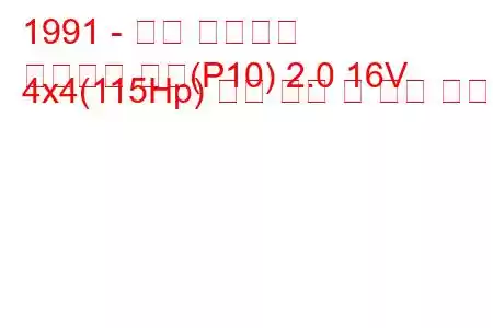 1991 - 닛산 프리메라
프리메라 해치(P10) 2.0 16V 4x4(115Hp) 연료 소비 및 기술 사양
