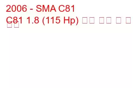 2006 - SMA C81
C81 1.8 (115 Hp) 연료 소비 및 기술 사양