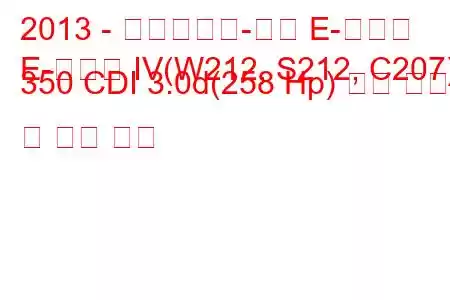 2013 - 메르세데스-벤츠 E-클래스
E-클래스 IV(W212, S212, C207) 350 CDI 3.0d(258 Hp) 연료 소비 및 기술 사양