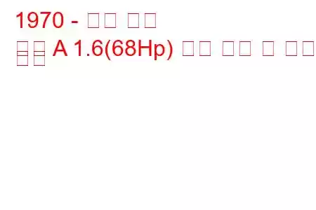 1970 - 오펠 만타
만타 A 1.6(68Hp) 연료 소비 및 기술 사양