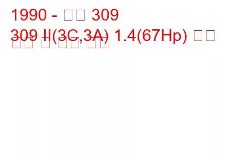 1990 - 푸조 309
309 II(3C,3A) 1.4(67Hp) 연료 소비 및 기술 사양