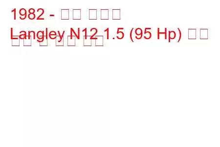 1982 - 닛산 랭글리
Langley N12 1.5 (95 Hp) 연료 소비 및 기술 사양