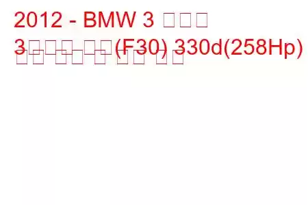 2012 - BMW 3 시리즈
3시리즈 세단(F30) 330d(258Hp) 연료 소비 및 기술 사양