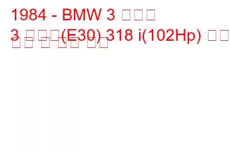 1984 - BMW 3 시리즈
3 시리즈(E30) 318 i(102Hp) 연료 소비 및 기술 사양