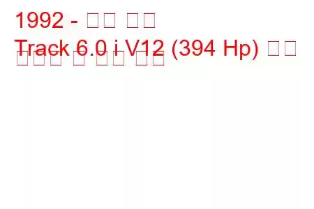 1992 - 메가 트랙
Track 6.0 i V12 (394 Hp) 연료 소비량 및 기술 사양