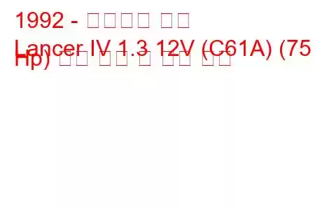 1992 - 미쓰비시 랜서
Lancer IV 1.3 12V (C61A) (75 Hp) 연료 소비 및 기술 사양