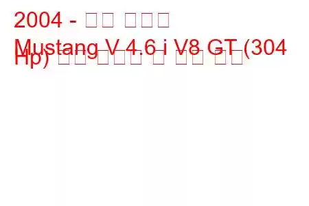 2004 - 포드 머스탱
Mustang V 4.6 i V8 GT (304 Hp) 연료 소비량 및 기술 사양