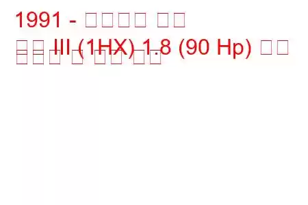 1991 - 폭스바겐 골프
골프 III (1HX) 1.8 (90 Hp) 연료 소비량 및 기술 사양