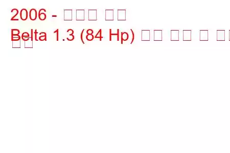 2006 - 토요타 벨타
Belta 1.3 (84 Hp) 연료 소비 및 기술 사양