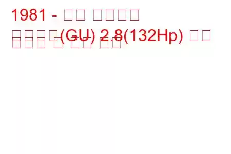 1981 - 포드 그라나다
그라나다(GU) 2.8(132Hp) 연료 소비량 및 기술 사양