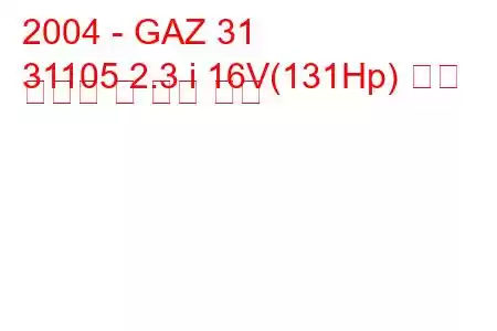 2004 - GAZ 31
31105 2.3 i 16V(131Hp) 연료 소비량 및 기술 사양