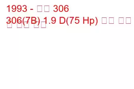 1993 - 푸조 306
306(7B) 1.9 D(75 Hp) 연료 소비 및 기술 사양