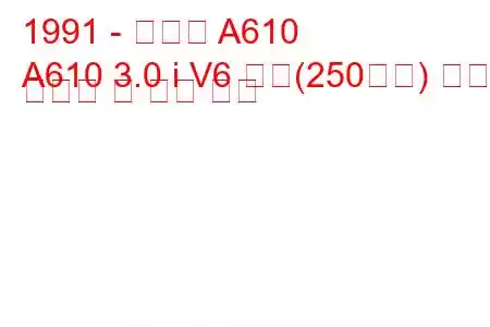 1991 - 알파인 A610
A610 3.0 i V6 터보(250마력) 연료 소비량 및 기술 사양