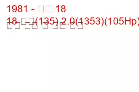 1981 - 르노 18
18 가변(135) 2.0(1353)(105Hp) 연료 소비 및 기술 사양