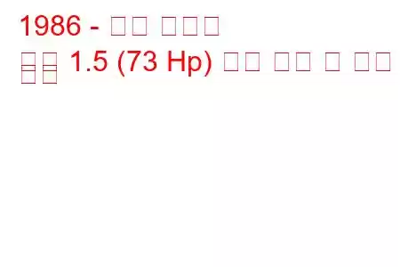 1986 - 기아 캐피털
자본 1.5 (73 Hp) 연료 소비 및 기술 사양
