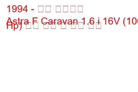 1994 - 오펠 아스트라
Astra F Caravan 1.6 i 16V (100 Hp) 연료 소비 및 기술 사양