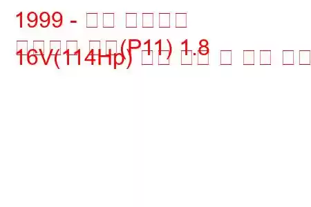 1999 - 닛산 프리메라
프리메라 해치(P11) 1.8 16V(114Hp) 연료 소비 및 기술 사양