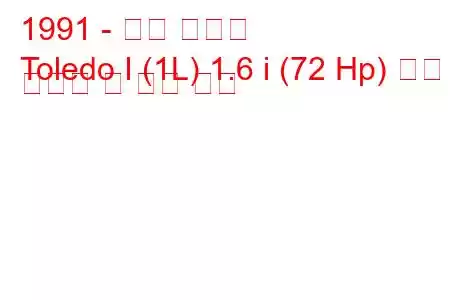 1991 - 좌석 톨레도
Toledo I (1L) 1.6 i (72 Hp) 연료 소비량 및 기술 사양