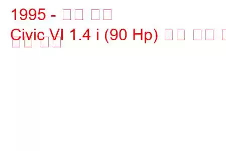 1995 - 혼다 시빅
Civic VI 1.4 i (90 Hp) 연료 소비 및 기술 사양