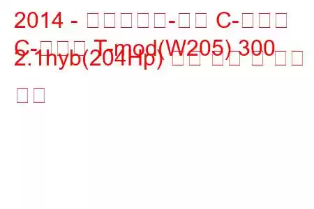 2014 - 메르세데스-벤츠 C-클래스
C-클래스 T-mod(W205) 300 2.1hyb(204Hp) 연료 소비 및 기술 사양
