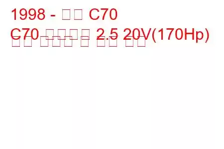 1998 - 볼보 C70
C70 컨버터블 2.5 20V(170Hp) 연료 소비량 및 기술 사양