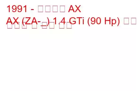 1991 - 시트로엥 AX
AX (ZA-_) 1.4 GTi (90 Hp) 연료 소비량 및 기술 사양