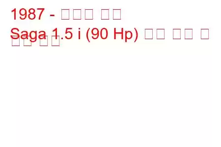 1987 - 양성자 사가
Saga 1.5 i (90 Hp) 연료 소비 및 기술 사양