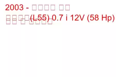 2003 - 다이하츠 무브
무브라떼(L55) 0.7 i 12V (58 Hp) 연비 및 기술사양