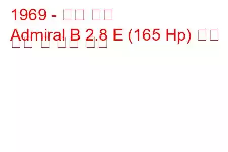 1969 - 오펠 제독
Admiral B 2.8 E (165 Hp) 연료 소비 및 기술 사양