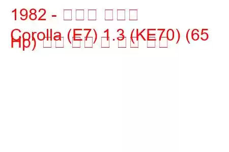 1982 - 토요타 코롤라
Corolla (E7) 1.3 (KE70) (65 Hp) 연료 소비 및 기술 사양