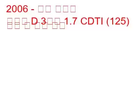 2006 - 오펠 코르사
코르사 D 3도어 1.7 CDTI (125) 연비 및 기술 사양