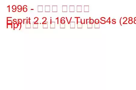 1996 - 로터스 에스프리
Esprit 2.2 i 16V TurboS4s (288 Hp) 연료 소비 및 기술 사양
