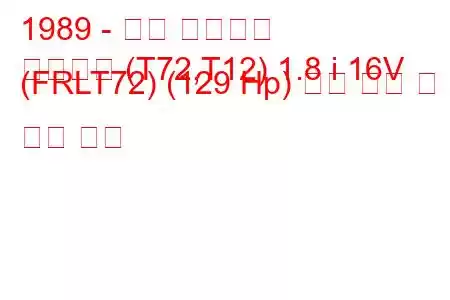 1989 - 닛산 블루버드
블루버드 (T72,T12) 1.8 i 16V (FRLT72) (129 Hp) 연료 소비 및 기술 사양