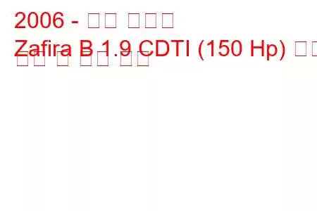 2006 - 오펠 자피라
Zafira B 1.9 CDTI (150 Hp) 연료 소비 및 기술 사양