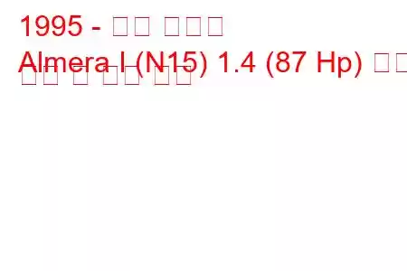 1995 - 닛산 알메라
Almera I (N15) 1.4 (87 Hp) 연료 소비 및 기술 사양
