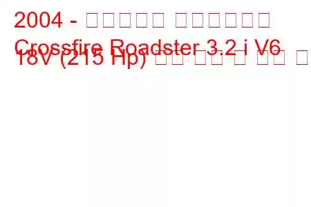 2004 - 크라이슬러 크로스파이어
Crossfire Roadster 3.2 i V6 18V (215 Hp) 연료 소비 및 기술 사양