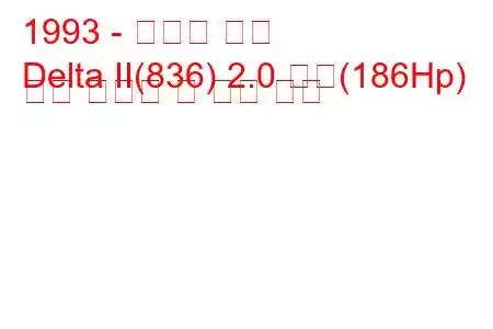 1993 - 란시아 델타
Delta II(836) 2.0 터보(186Hp) 연료 소비량 및 기술 사양