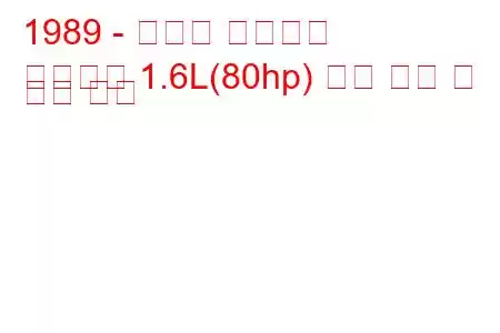 1989 - 스즈키 사이드킥
사이드킥 1.6L(80hp) 연료 소비 및 기술 사양