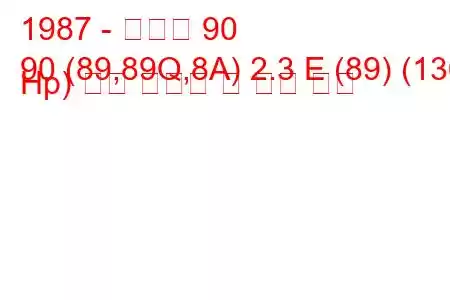 1987 - 아우디 90
90 (89,89Q,8A) 2.3 E (89) (136 Hp) 연료 소비량 및 기술 사양