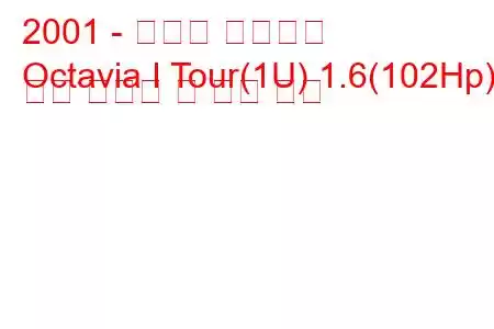 2001 - 스코다 옥타비아
Octavia I Tour(1U) 1.6(102Hp) 연료 소비량 및 기술 사양