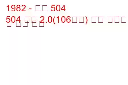 1982 - 푸조 504
504 쿠페 2.0(106마력) 연료 소비량 및 기술 사양