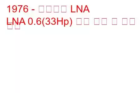 1976 - 시트로엥 LNA
LNA 0.6(33Hp) 연료 소비 및 기술 사양