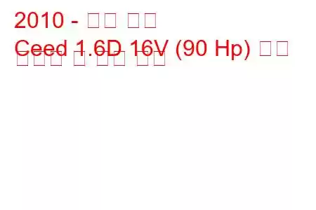 2010 - 기아 씨드
Ceed 1.6D 16V (90 Hp) 연료 소비량 및 기술 사양