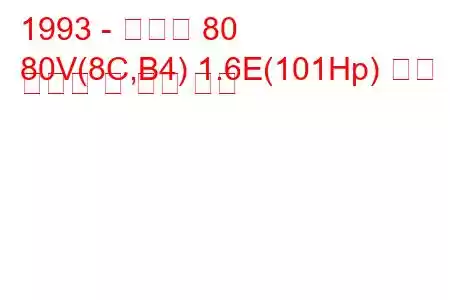 1993 - 아우디 80
80V(8C,B4) 1.6E(101Hp) 연료 소비량 및 기술 사양