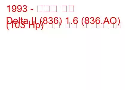 1993 - 란시아 델타
Delta II (836) 1.6 (836.AO) (103 Hp) 연료 소비 및 기술 사양