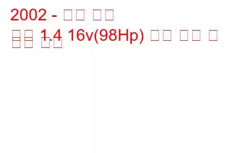 2002 - 르노 심볼
기호 1.4 16v(98Hp) 연료 소비 및 기술 사양