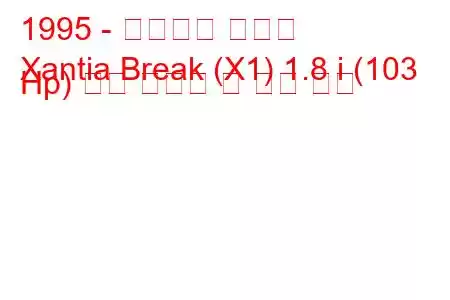 1995 - 시트로엥 잔티아
Xantia Break (X1) 1.8 i (103 Hp) 연료 소비량 및 기술 사양